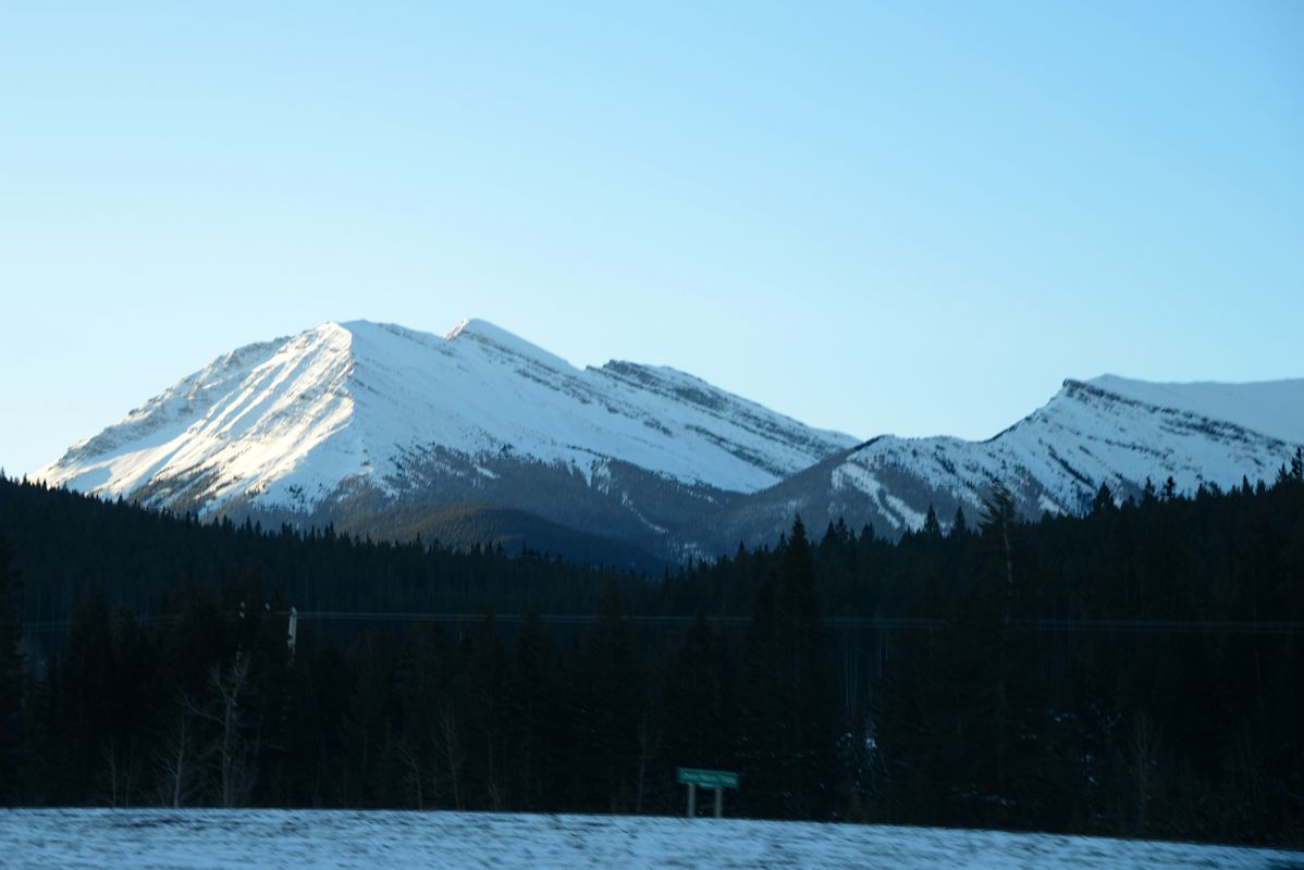 16 Mount Collembola From Trans Canada Highway Early Morning In Winter Near Canmore On The Drive To Banff